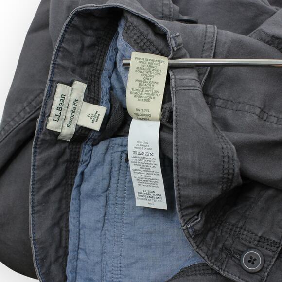 6Petite LLBean Stretch Canvas Cargo Pants Grey MidRise Straight FavoriteFit - Picture 6 of 9